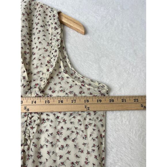 Denim & Supply Ralph Lauren Sheer Rosebud Tie Bow Blouse Prairie Cottage sz L - Picture 5 of 8